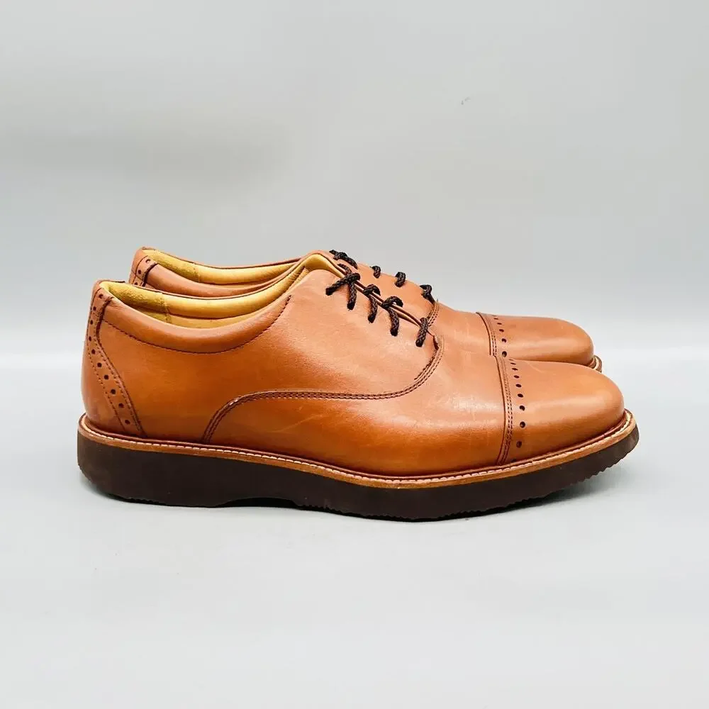 Samuel Hubbard Shoes Mens 7.5 Brown Leather Cap Toe Derby Oxford Dress Comfort